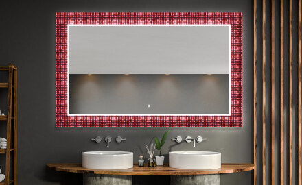 Miroir Décoratif Rétroéclairé Pour La Salle De Bains - Red Mosaic
