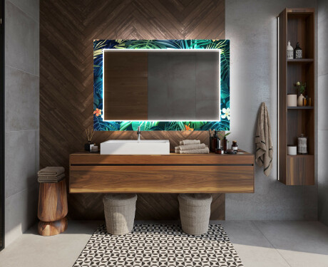 Miroir Décoratif Rétroéclairé Pour La Salle De Bains - Tropical #12