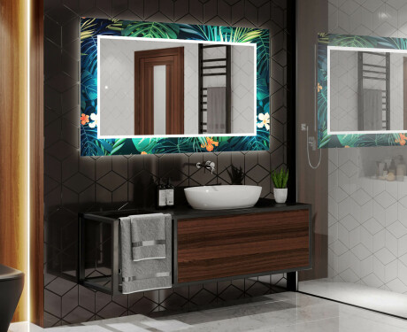 Miroir Décoratif Rétroéclairé Pour La Salle De Bains - Tropical #2