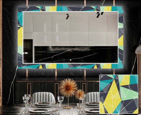 Miroir Décoratif Avec Éclairage LED Pour La Salle À Manger - Abstract Geometric #1