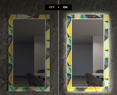 Miroir Décoratif Avec Éclairage LED Pour La Salle À Manger - Abstract Geometric #7