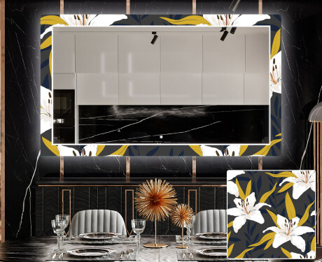 Miroir Décoratif Avec Éclairage LED Pour La Salle À Manger - Bell Flowers #1