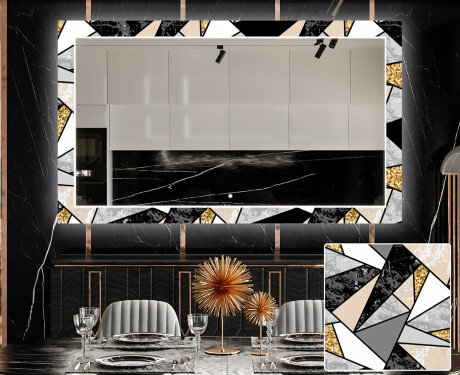 Miroir Décoratif Avec Éclairage LED Pour La Salle À Manger - Marble Pattern