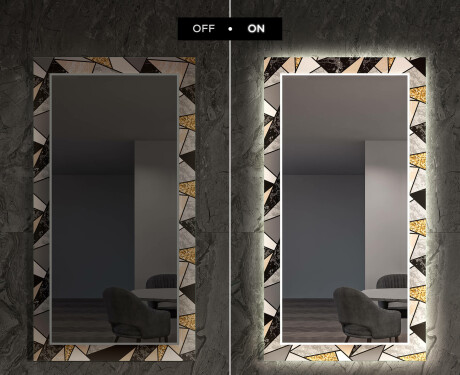 Miroir Décoratif Avec Éclairage LED Pour La Salle À Manger - Marble Pattern #7
