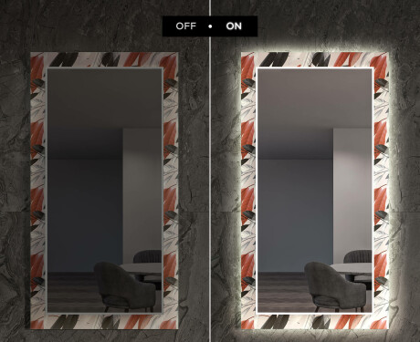 Miroir Décoratif Avec Rétroéclairage LED Pour Le Salon - Leaves #7