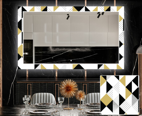Miroir Décoratif Avec Éclairage LED Pour La Salle À Manger - Geometric Patterns
