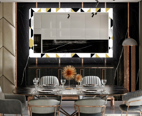 Miroir Décoratif Avec Éclairage LED Pour La Salle À Manger - Geometric Patterns #12