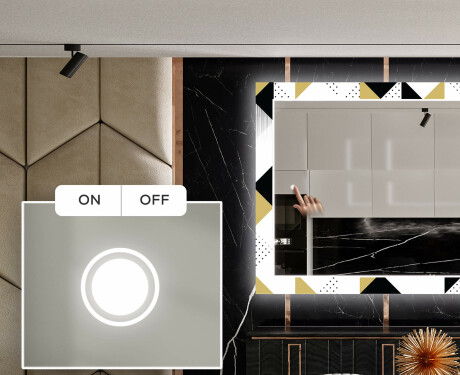 Miroir Décoratif Avec Éclairage LED Pour La Salle À Manger - Geometric Patterns #4
