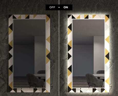 Miroir Décoratif Avec Éclairage LED Pour La Salle À Manger - Geometric Patterns #7