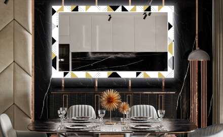 Miroir Décoratif Avec Éclairage LED Pour La Salle À Manger - Geometric Patterns