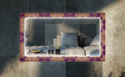 Miroir Décoratif Avec Rétroéclairage LED Pour Le Salon - Gold Mandala
