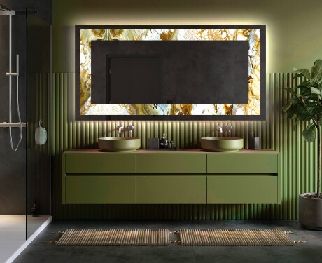 Miroir Décoratif Rétroéclairé Pour - Golden Streaks #5