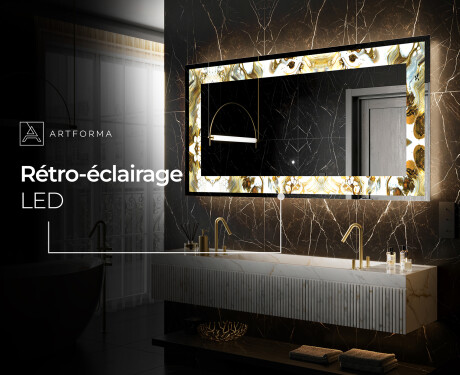 Miroir Décoratif Rétroéclairé Pour - Golden Streaks #6