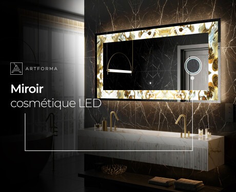 Miroir Décoratif Rétroéclairé Pour - Golden Streaks #9