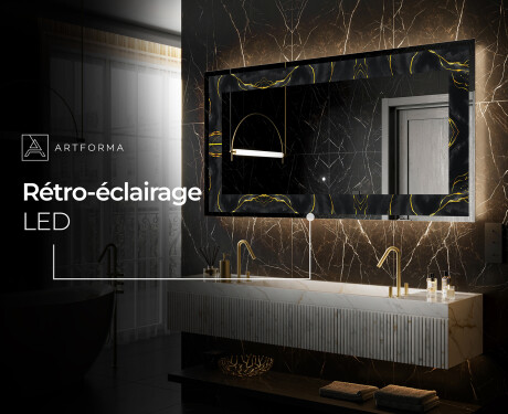 Miroir Décoratif Rétroéclairé Pour - Golden Veins #6