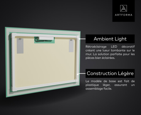 Miroir Décoratif Rétroéclairé Pour - Glow Geometry #4