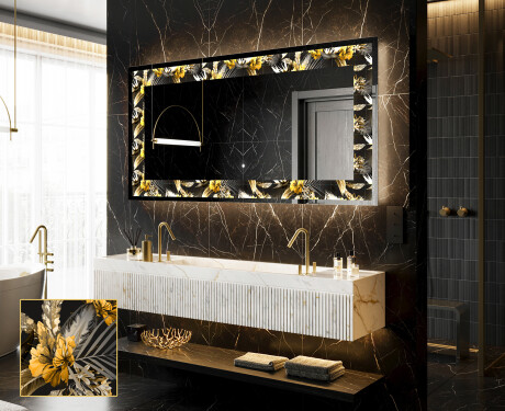 Miroir Décoratif Rétroéclairé Pour - Floral Symmetries