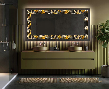 Miroir Décoratif Rétroéclairé Pour - Floral Symmetries #5