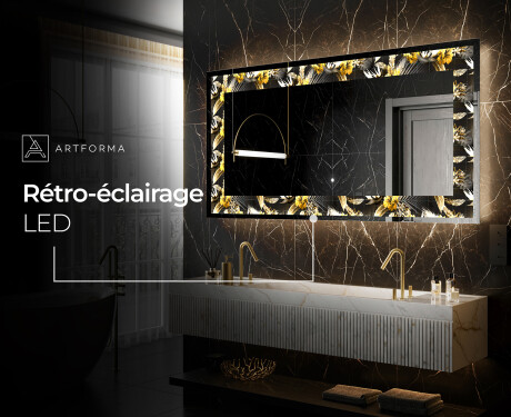 Miroir Décoratif Rétroéclairé Pour - Floral Symmetries #8