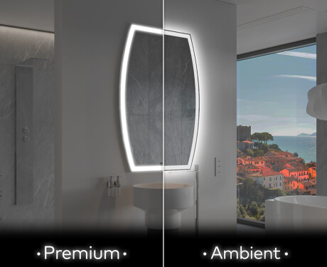 Miroir de salle de bains LED de forme irrégulière M222
