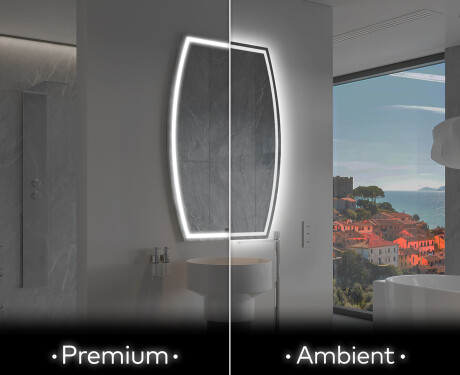 Miroir de salle de bains LED de forme irrégulière M223