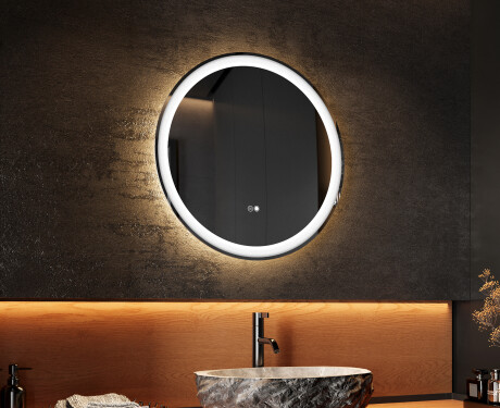 Rond Illumination LED Miroir Sur Mesure Eclairage Salle De Bain 60cm avec Dual color, Interrupteur tactile, Tapis chauffant - L76 #2