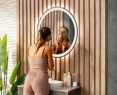 Rond Illumination LED Miroir Sur Mesure Eclairage Salle De Bain 60cm avec Dual color, Interrupteur tactile, Tapis chauffant - L76 #7