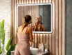 Arrondie Illumination LED Miroir Sur Mesure Eclairage Salle De Bain 100x70cm avec Dual color, Interrupteur tactile, Tapis chauffant, Haut-parleur Bluetooth - L141 #7