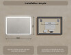 Arrondie Illumination LED Miroir Sur Mesure Eclairage Salle De Bain 100x70cm avec Dual color, Interrupteur tactile, Tapis chauffant, Haut-parleur Bluetooth - L141 #8