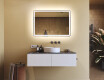 Arrondie Illumination LED Miroir Sur Mesure Eclairage Salle De Bain 100x70cm avec Dual color, Interrupteur tactile, Tapis chauffant, Haut-parleur Bluetooth - L141 #9