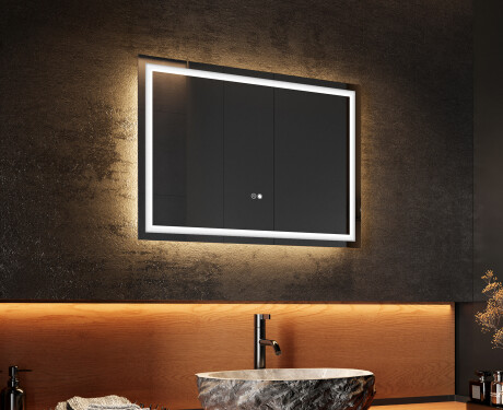 Rectangulaire Illumination LED Miroir Salle De Bain 70x50cm avec Dual color, Interrupteur tactile, Tapis chauffant - L49 #2