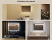 Rectangulaire Illumination LED Miroir Salle De Bain 70x50cm avec Dual color, Interrupteur tactile, Tapis chauffant - L49 #2