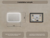 Rectangulaire Illumination LED Miroir Salle De Bain 70x50cm avec Dual color, Interrupteur tactile, Tapis chauffant - L49 #8