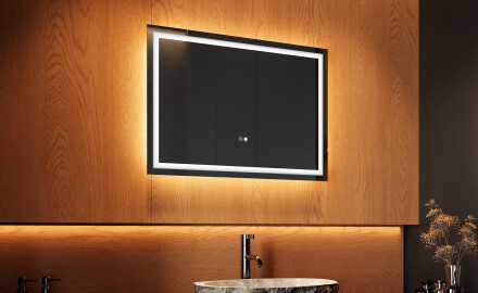 Rectangulaire Illumination LED Miroir Salle De Bain 70x50cm avec Dual color, Interrupteur tactile, Tapis chauffant - L49