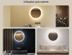 Miroir rond lumineux pour salle de bain avec lumière LED 60cm avec Dual color, Interrupteur tactile #2