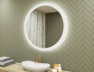 Miroir rond lumineux LED pour salle de bain 80cm avec Dual color, Interrupteur tactile