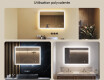 Éclairage rectangulaire pour miroir de salle de bain 100x70cm avec Dual color, Interrupteur tactile #2