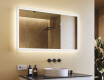 Miroir rectangulaire pour salle de bain avec lumière LED 120x70cm avec Dual color, Interrupteur tactile