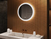 Miroir rond lumineux pour salle de bain avec lumière LED 60cm avec Dual color, Interrupteur tactile, Tapis chauffant