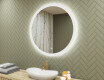 Miroir rond lumineux LED pour salle de bain 80cm avec Dual color, Interrupteur tactile, Tapis chauffant