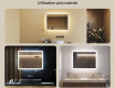 Miroir rectangulaire lumineux LED pour salle de bain 80x60cm avec Dual color, Interrupteur tactile, Tapis chauffant #2