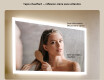 Miroir rectangulaire lumineux LED pour salle de bain 80x60cm avec Dual color, Interrupteur tactile, Tapis chauffant #5