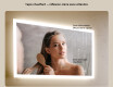 Éclairage rectangulaire pour miroir de salle de bain 100x70cm avec Dual color, Interrupteur tactile, Tapis chauffant #5