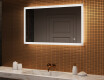 Miroir rectangulaire pour salle de bain avec lumière LED 120x70cm avec Dual color, Interrupteur tactile, Tapis chauffant