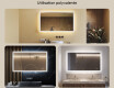 Miroir rectangulaire pour salle de bain avec lumière LED 120x70cm avec Dual color, Interrupteur tactile, Tapis chauffant #2
