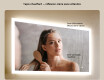 Miroir rectangulaire pour salle de bain avec lumière LED 120x70cm avec Dual color, Interrupteur tactile, Tapis chauffant #5