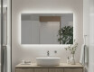 Miroir rectangulaire de salle de bain avec éclairage LED 80x60/60x80 cm, double couleur, interrupteur tactile, coussin chauffant