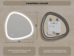 Miroir irrégulier avec éclairage, 84×84 cm, bicolore, interrupteur tactile, tapis chauffant #8
