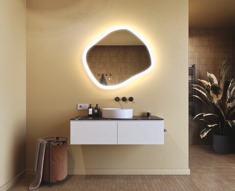 Miroir de salle de bains avec éclairage, 84×74 cm, bicolore, interrupteur tactile, tapis chauffant #9