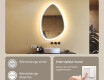 Miroir irrégulier avec éclairage, 64×94 cm, bicolore, interrupteur tactile, tapis chauffant #4